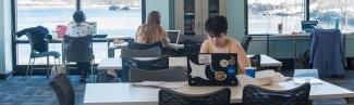 students studying in the student academic success center